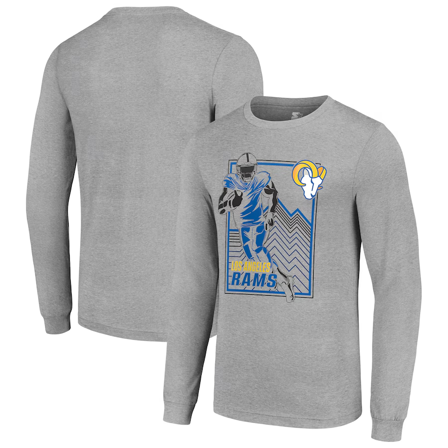 Men Los Angeles Rams grey 2024 NFL Long sleeve T Shirts->nfl t-shirts->Sports Accessory